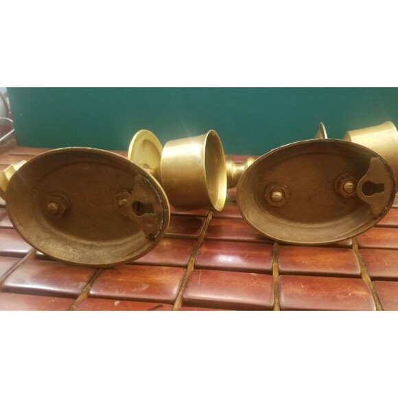 Pair Of Vintage Hollywood Regency Solid Brass Candle Sconces 10\